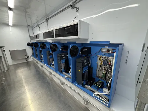 Back side of a ticket box POS system installation area