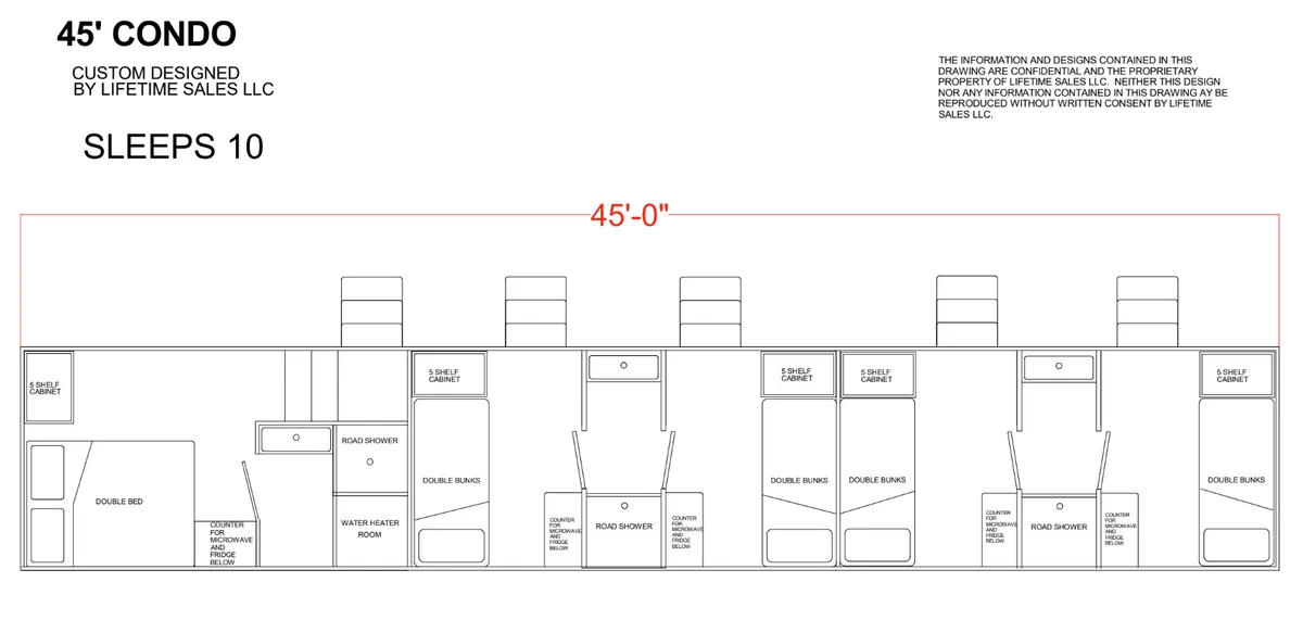 45' Standard Condo w/ Executive Suite bunkhouse floorplan