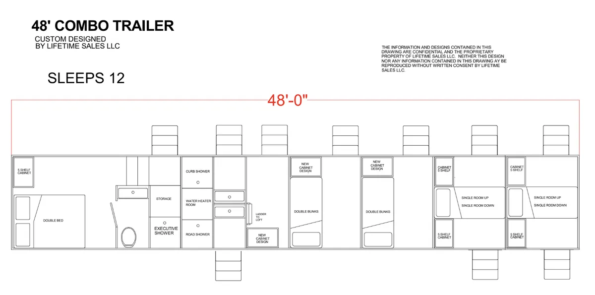 48' Standard Combo bunkhouse floorplan