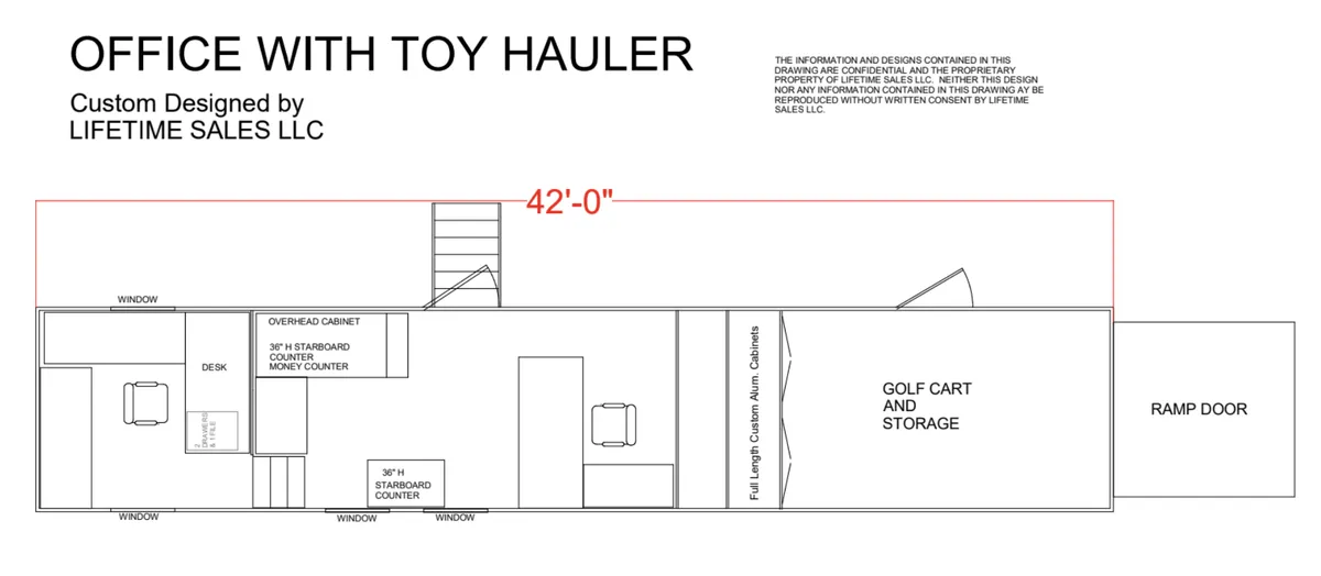 Office with Toy Hauler Top View specialty floorplan