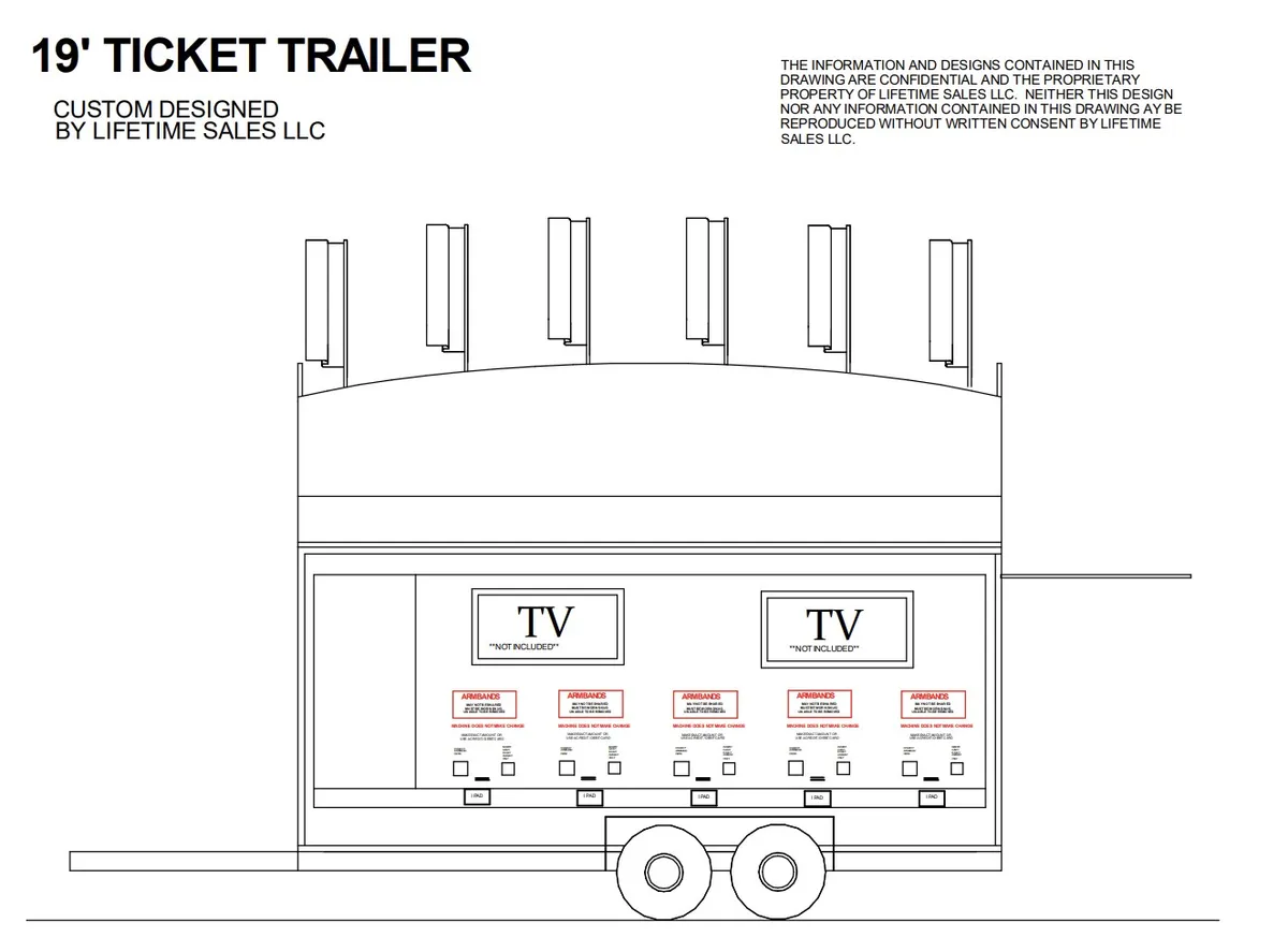 19' Armband Ticket Trailer Side View floorplan