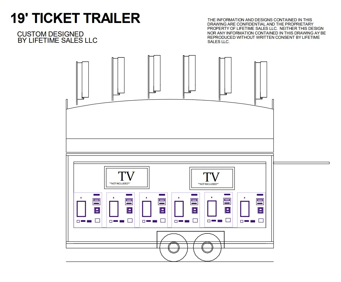 19' Ticket Trailer Side View floorplan